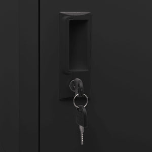 vidaXL Locker Cabinet Black 15"x17.7"x70.9" Steel-4