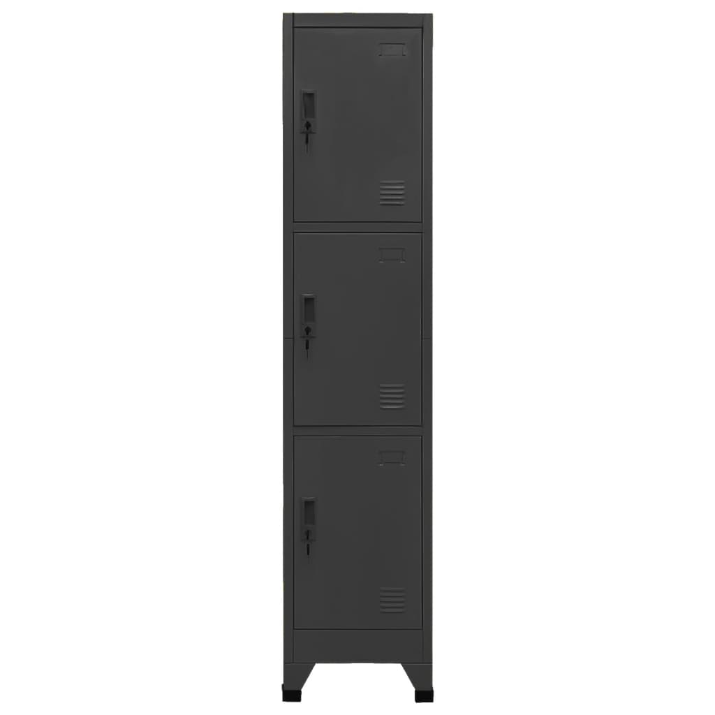 vidaXL Locker Cabinet Anthracite 15"x17.7"x70.9" Steel-0