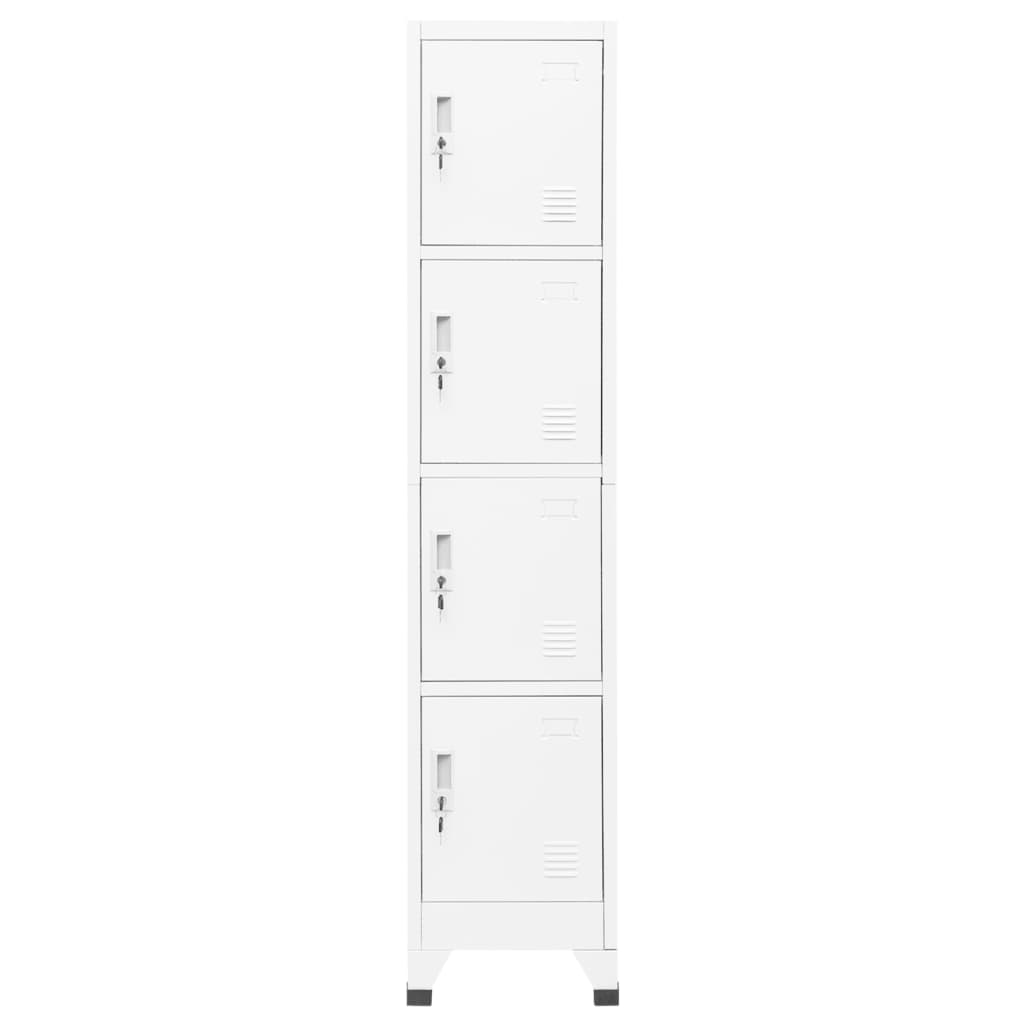 vidaXL Locker Cabinet White 15"x17.7"x70.9" Steel-0