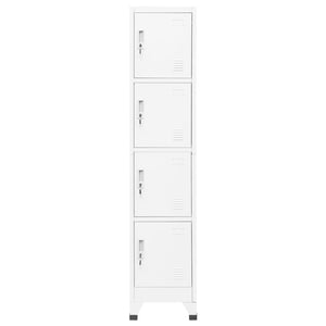 vidaXL Locker Cabinet White 15"x17.7"x70.9" Steel-0