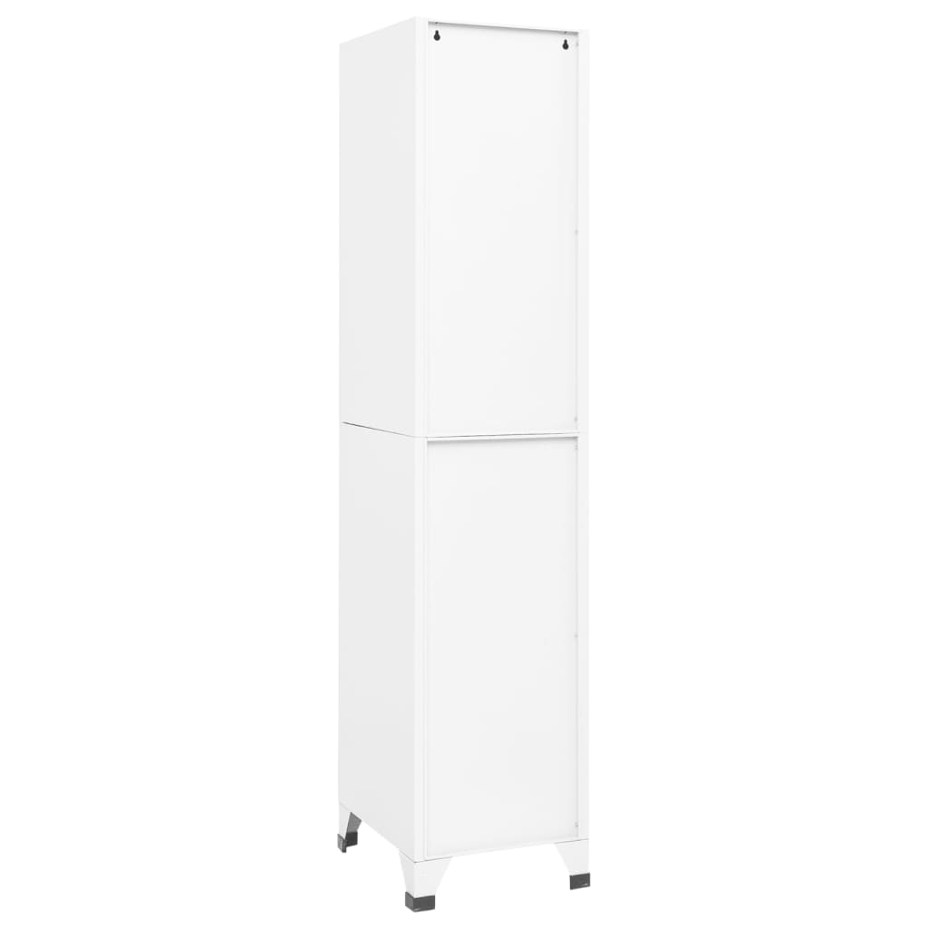 vidaXL Locker Cabinet White 15"x17.7"x70.9" Steel-1