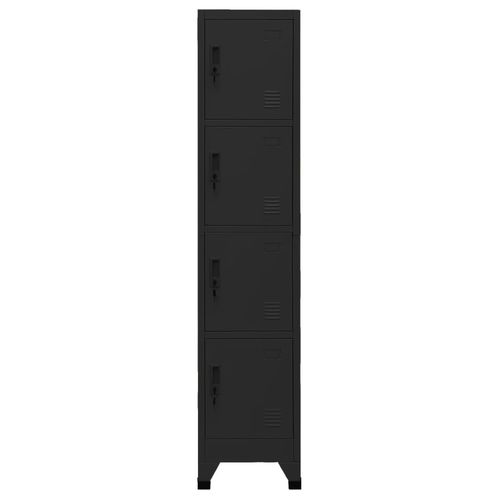 vidaXL Locker Cabinet Black 15"x17.7"x70.9" Steel-0