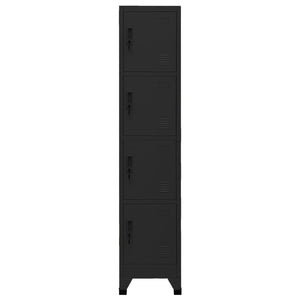 vidaXL Locker Cabinet Black 15"x17.7"x70.9" Steel-0