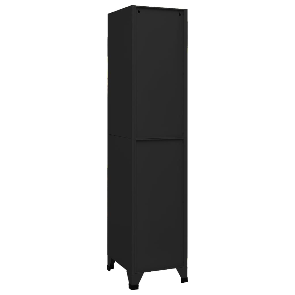 vidaXL Locker Cabinet Black 15"x17.7"x70.9" Steel-1