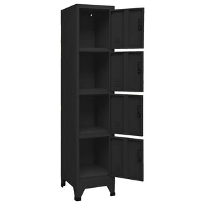 vidaXL Locker Cabinet Black 15"x17.7"x70.9" Steel-2