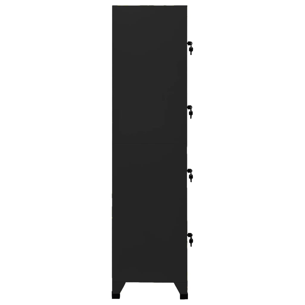 vidaXL Locker Cabinet Black 15"x17.7"x70.9" Steel-6