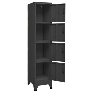 vidaXL Locker Cabinet Anthracite 15"x17.7"x70.9" Steel-3