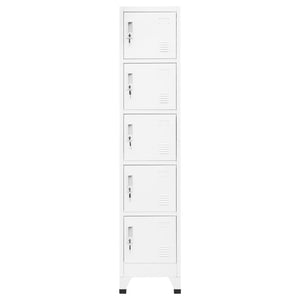 vidaXL Locker Cabinet White 15"x15.7"x70.9" Steel-0