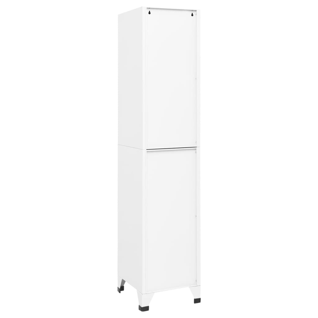 vidaXL Locker Cabinet White 15"x15.7"x70.9" Steel-2