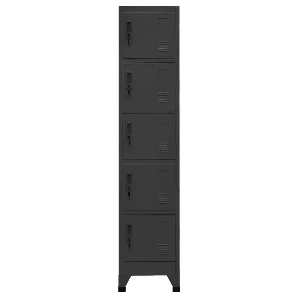 vidaXL Locker Cabinet Anthracite 15"x15.7"x70.9" Steel-0