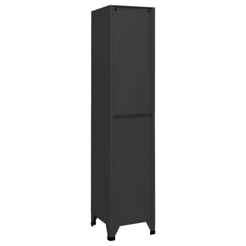 vidaXL Locker Cabinet Anthracite 15"x15.7"x70.9" Steel-2