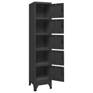 vidaXL Locker Cabinet Anthracite 15"x15.7"x70.9" Steel-3