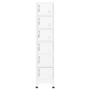 vidaXL Locker Cabinet White 15"x15.7"x70.9" Steel-0