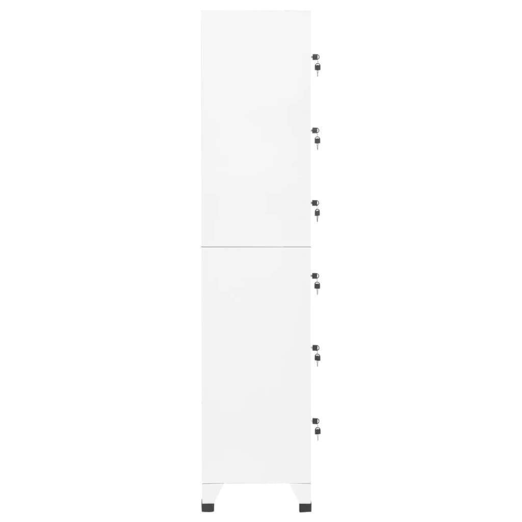 vidaXL Locker Cabinet White 15"x15.7"x70.9" Steel-1