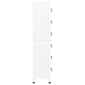 vidaXL Locker Cabinet White 15"x15.7"x70.9" Steel-1