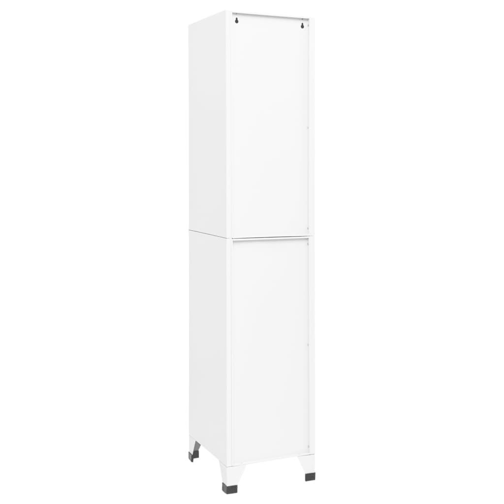 vidaXL Locker Cabinet White 15"x15.7"x70.9" Steel-2