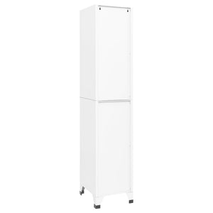 vidaXL Locker Cabinet White 15"x15.7"x70.9" Steel-2