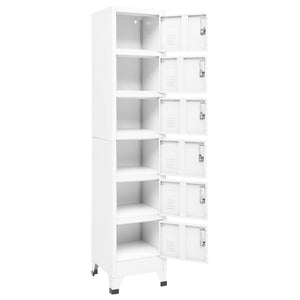 vidaXL Locker Cabinet White 15"x15.7"x70.9" Steel-3