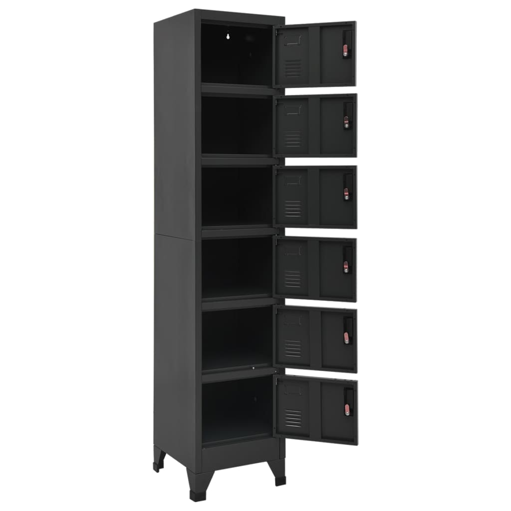 vidaXL Locker Cabinet Anthracite 15"x15.7"x70.9" Steel-3