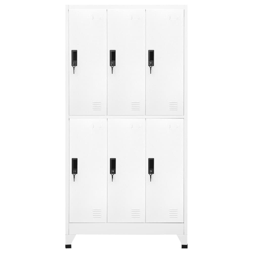 vidaXL Locker Cabinet White 35.4"x17.7"x70.9" Steel-0