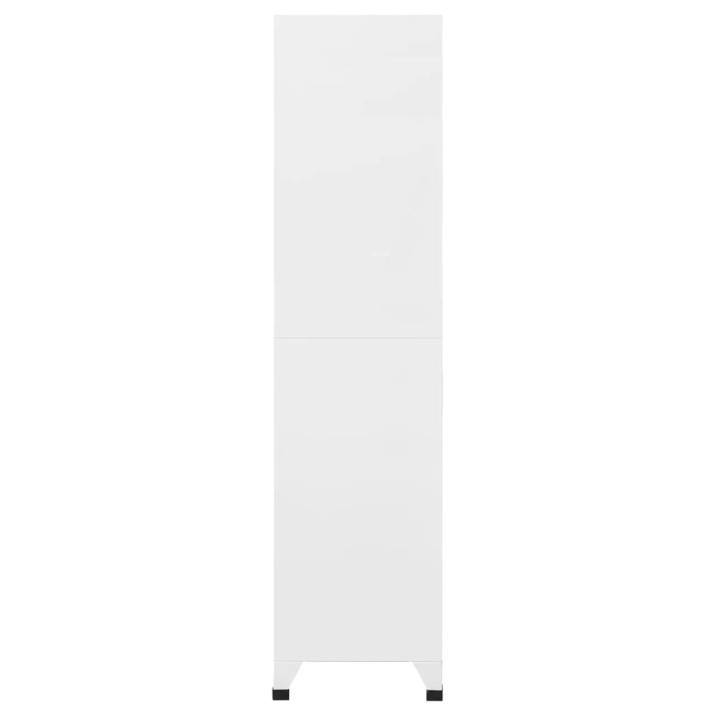 vidaXL Locker Cabinet White 35.4"x17.7"x70.9" Steel-1