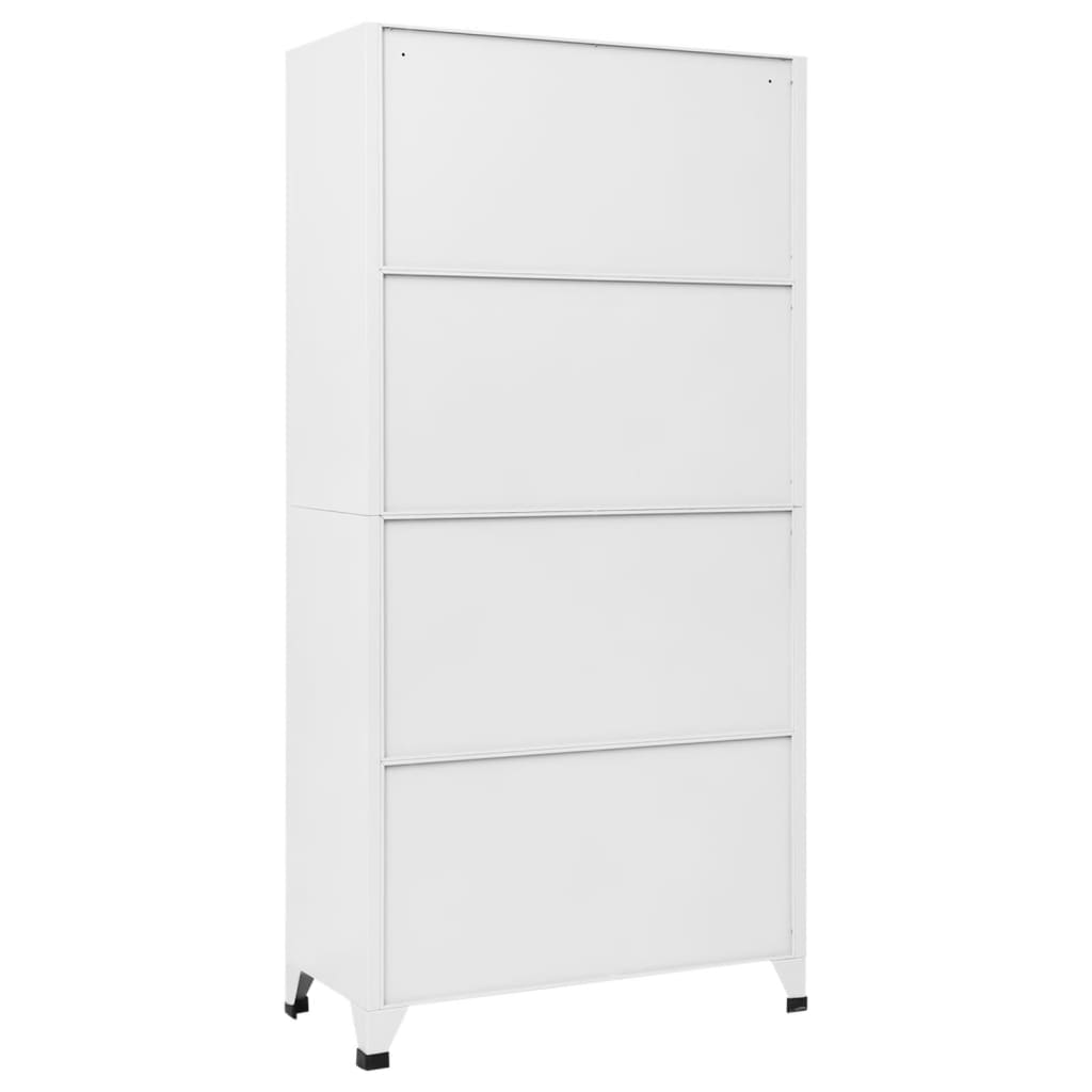 vidaXL Locker Cabinet White 35.4"x17.7"x70.9" Steel-2