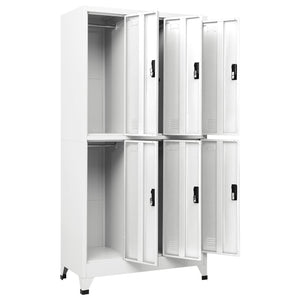 vidaXL Locker Cabinet White 35.4"x17.7"x70.9" Steel-3