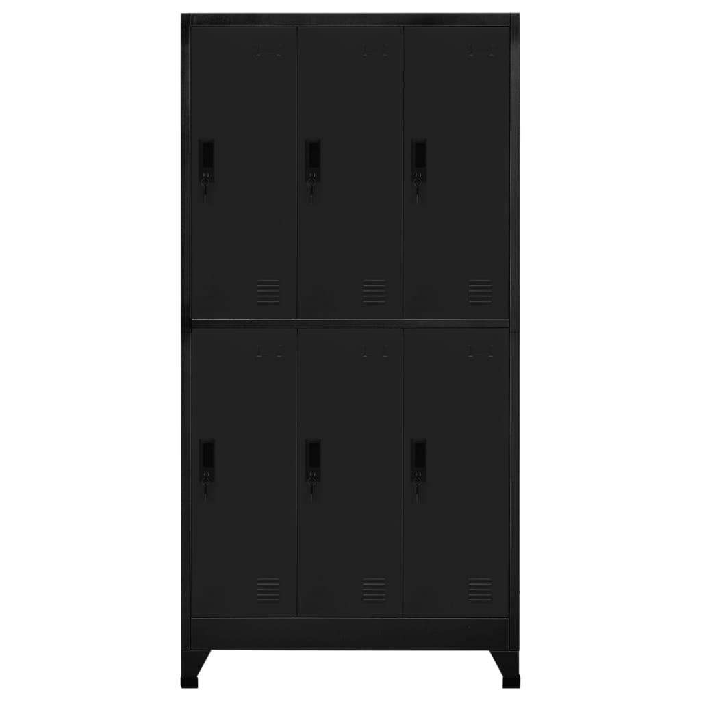 vidaXL Locker Cabinet Black 35.4"x17.7"x70.9" Steel-0