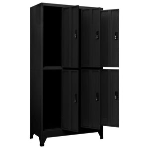 vidaXL Locker Cabinet Black 35.4"x17.7"x70.9" Steel-3