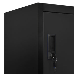 vidaXL Locker Cabinet Black 35.4"x17.7"x70.9" Steel-5