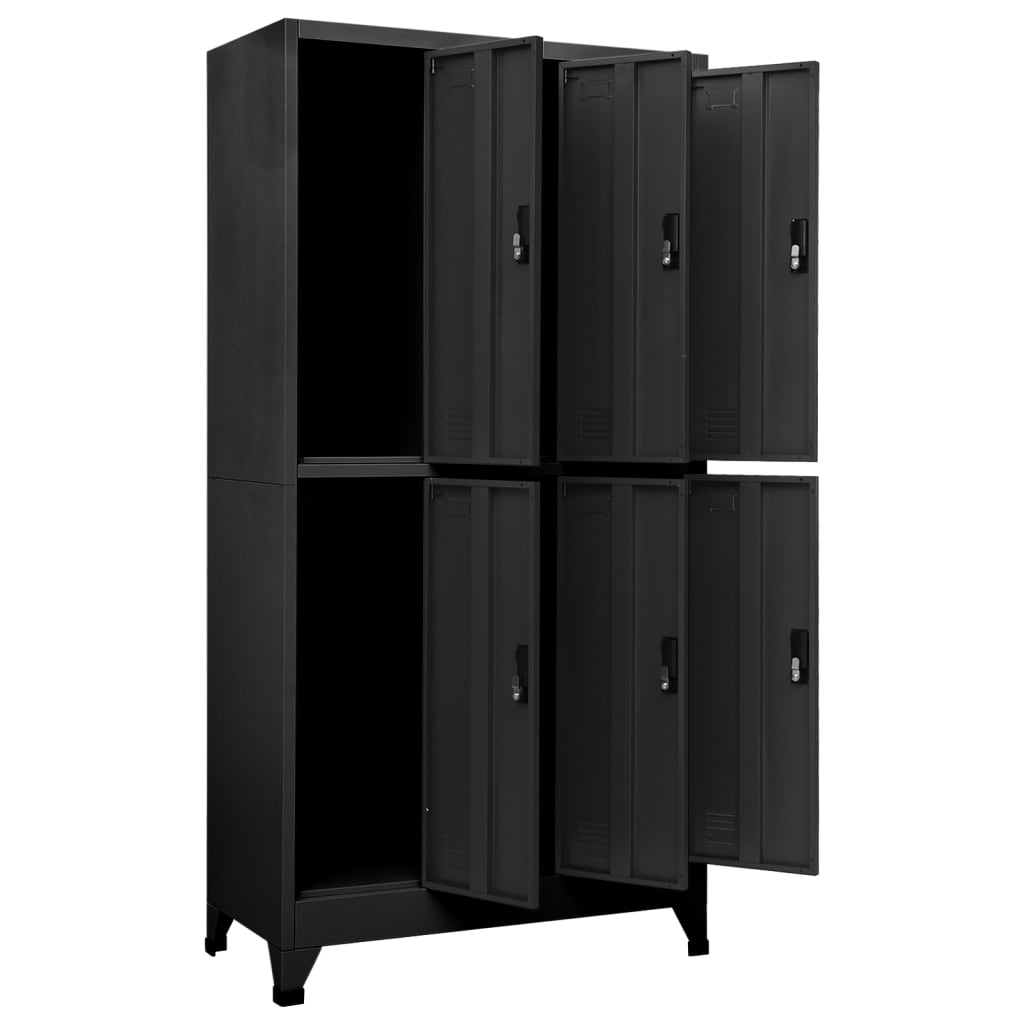 vidaXL Locker Cabinet Anthracite 35.4"x17.7"x70.9" Steel-3