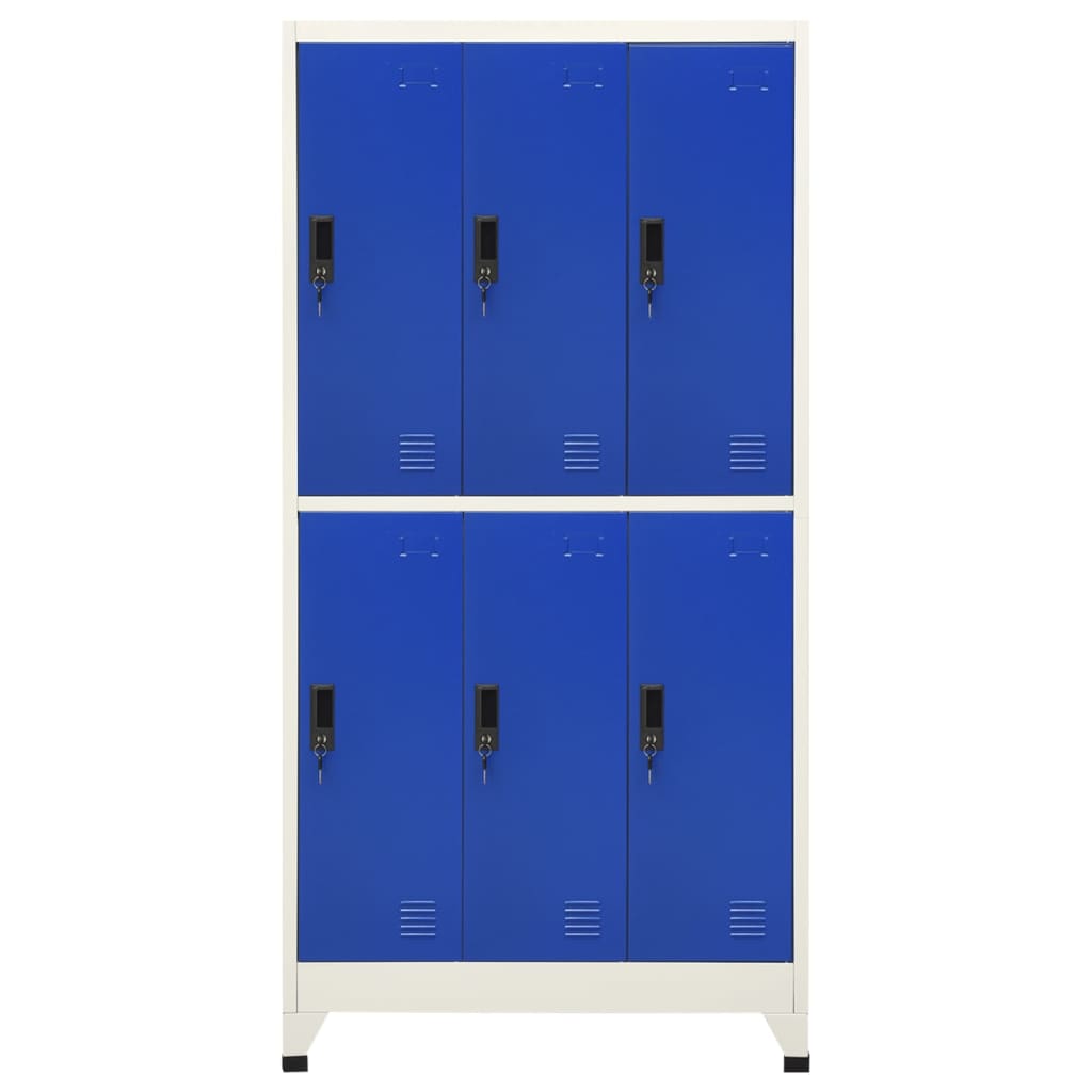 vidaXL Locker Cabinet Gray and Blue 35.4"x17.7"x70.9" Steel-0