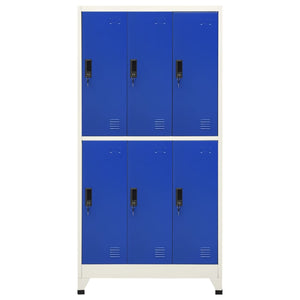 vidaXL Locker Cabinet Gray and Blue 35.4"x17.7"x70.9" Steel-1