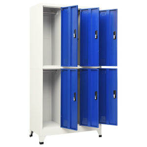 vidaXL Locker Cabinet Gray and Blue 35.4"x17.7"x70.9" Steel-4