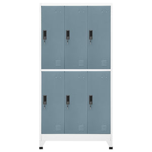 vidaXL Locker Cabinet Light Gray and Dark Gray 35.4"x17.7"x70.9" Steel-0