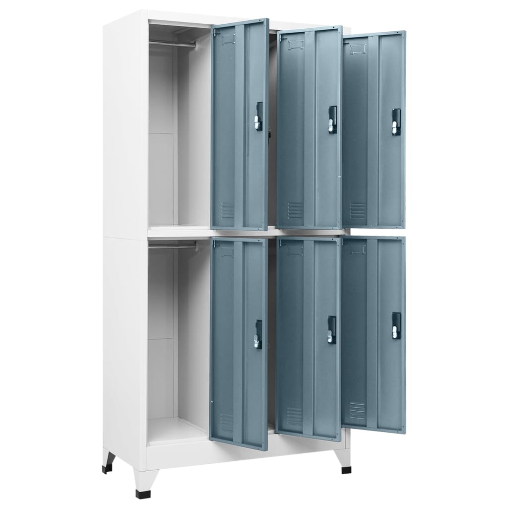 vidaXL Locker Cabinet Light Gray and Dark Gray 35.4"x17.7"x70.9" Steel-4