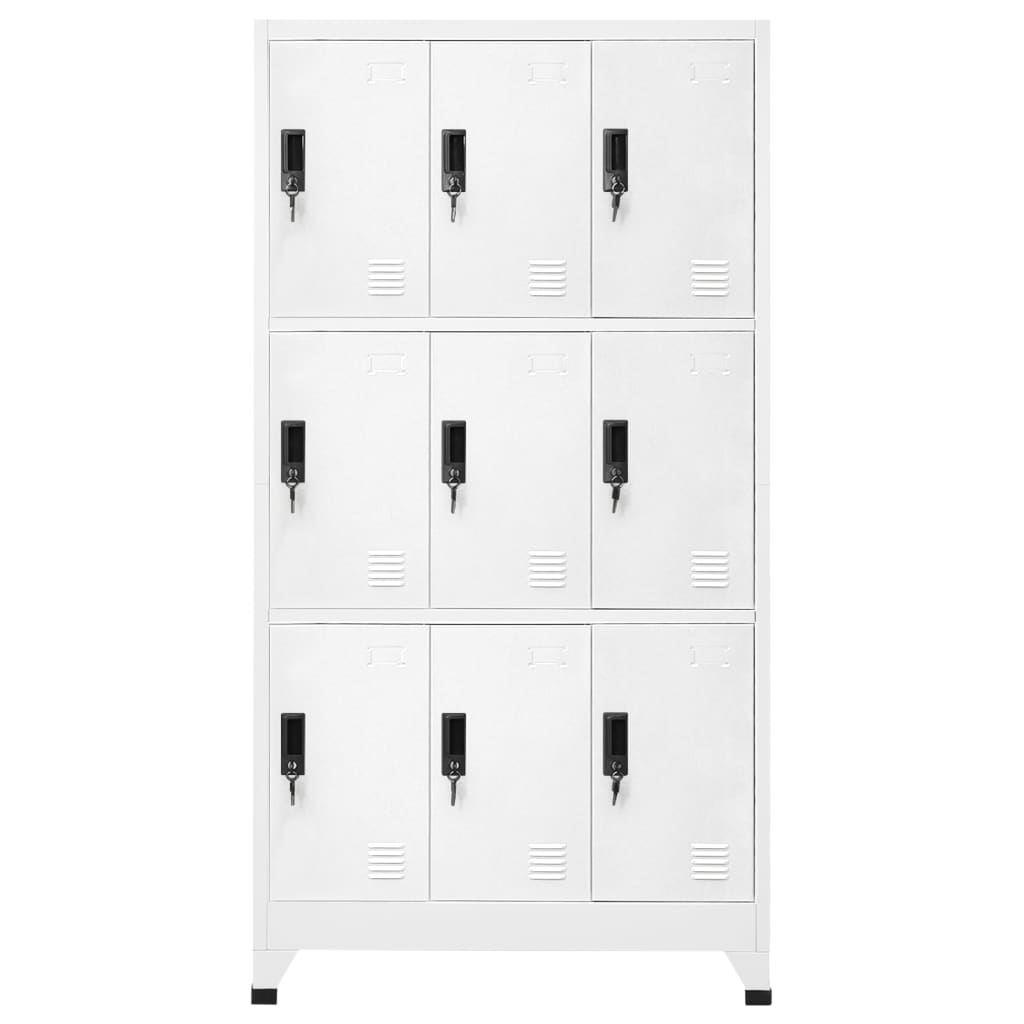 vidaXL Locker Cabinet White 35.4"x17.7"x70.9" Steel-0