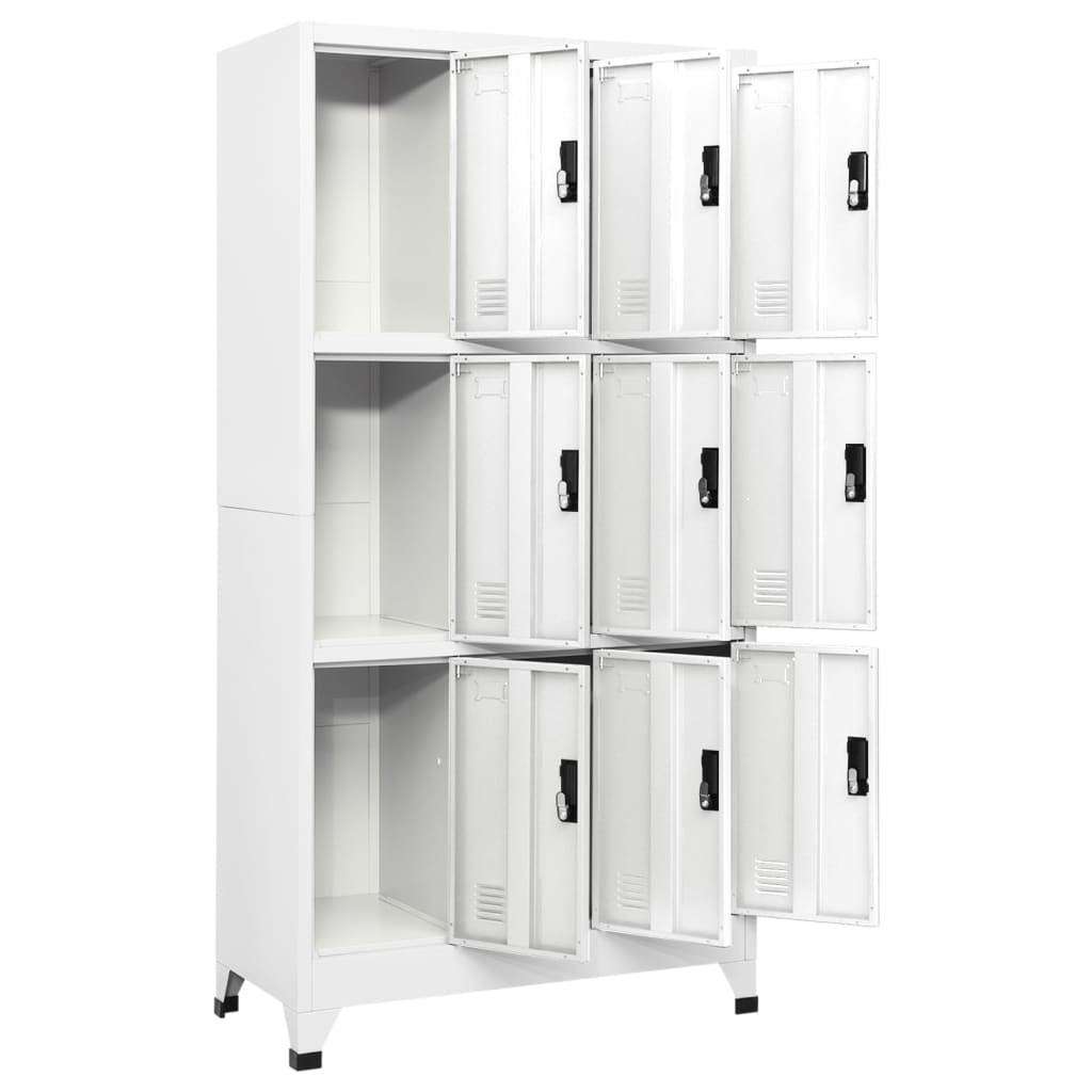 vidaXL Locker Cabinet White 35.4"x17.7"x70.9" Steel-1