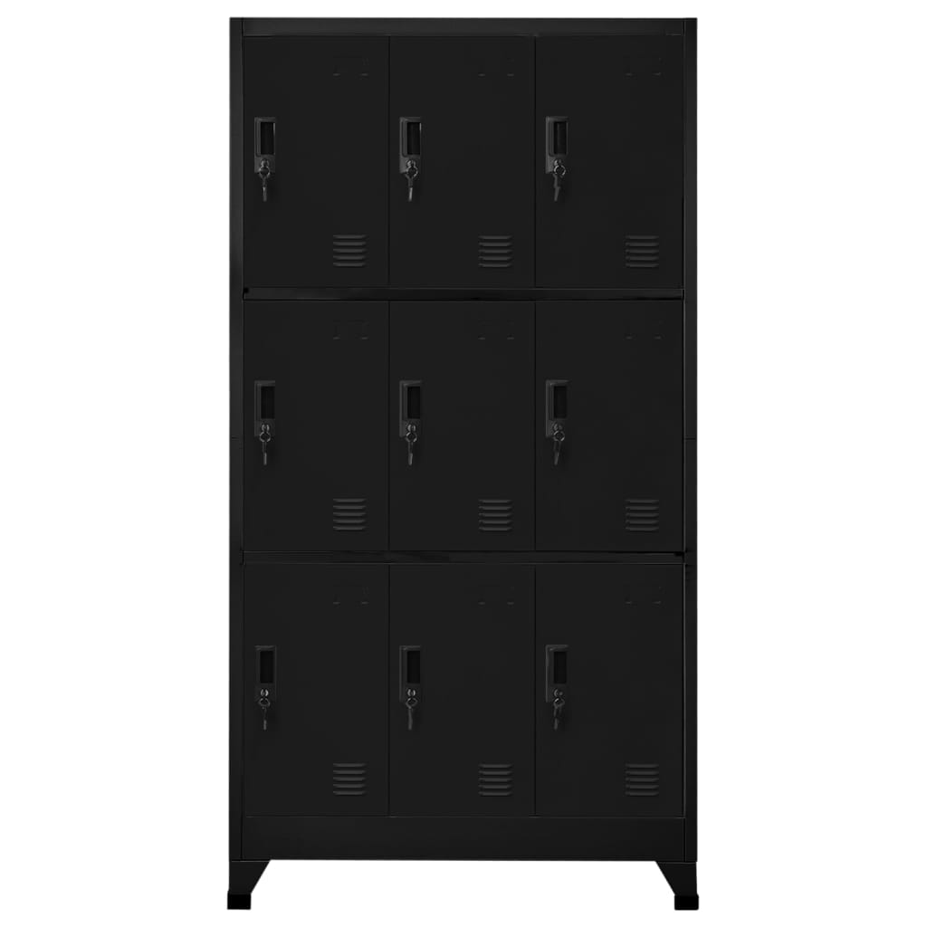 vidaXL Locker Cabinet Black 35.4"x17.7"x70.9" Steel-0