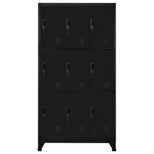 vidaXL Locker Cabinet Black 35.4"x17.7"x70.9" Steel-0