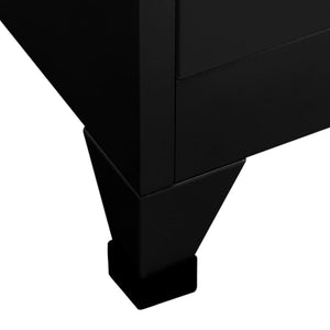 vidaXL Locker Cabinet Black 35.4"x17.7"x70.9" Steel-4