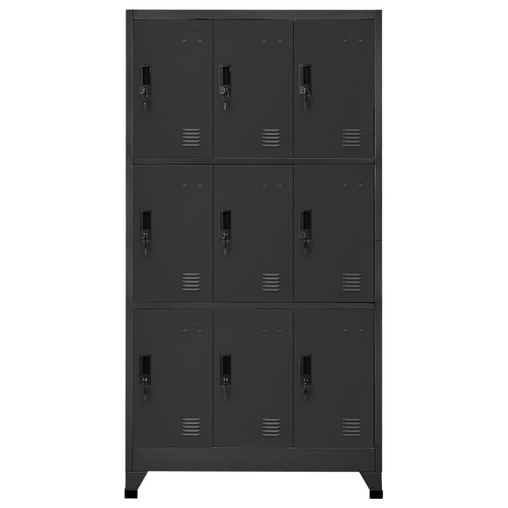 vidaXL Locker Cabinet Anthracite 35.4"x17.7"x70.9" Steel-0