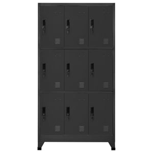 vidaXL Locker Cabinet Anthracite 35.4"x17.7"x70.9" Steel-0