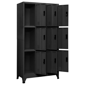 vidaXL Locker Cabinet Anthracite 35.4"x17.7"x70.9" Steel-1