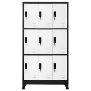 vidaXL Locker Cabinet Anthracite and White 35.4"x17.7"x70.9" Steel-0