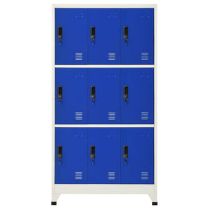 vidaXL Locker Cabinet Gray and Blue 35.4"x17.7"x70.9" Steel-0