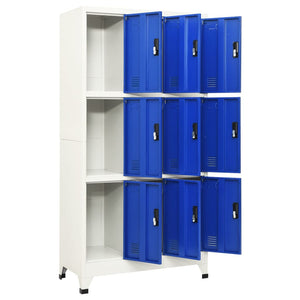 vidaXL Locker Cabinet Gray and Blue 35.4"x17.7"x70.9" Steel-1