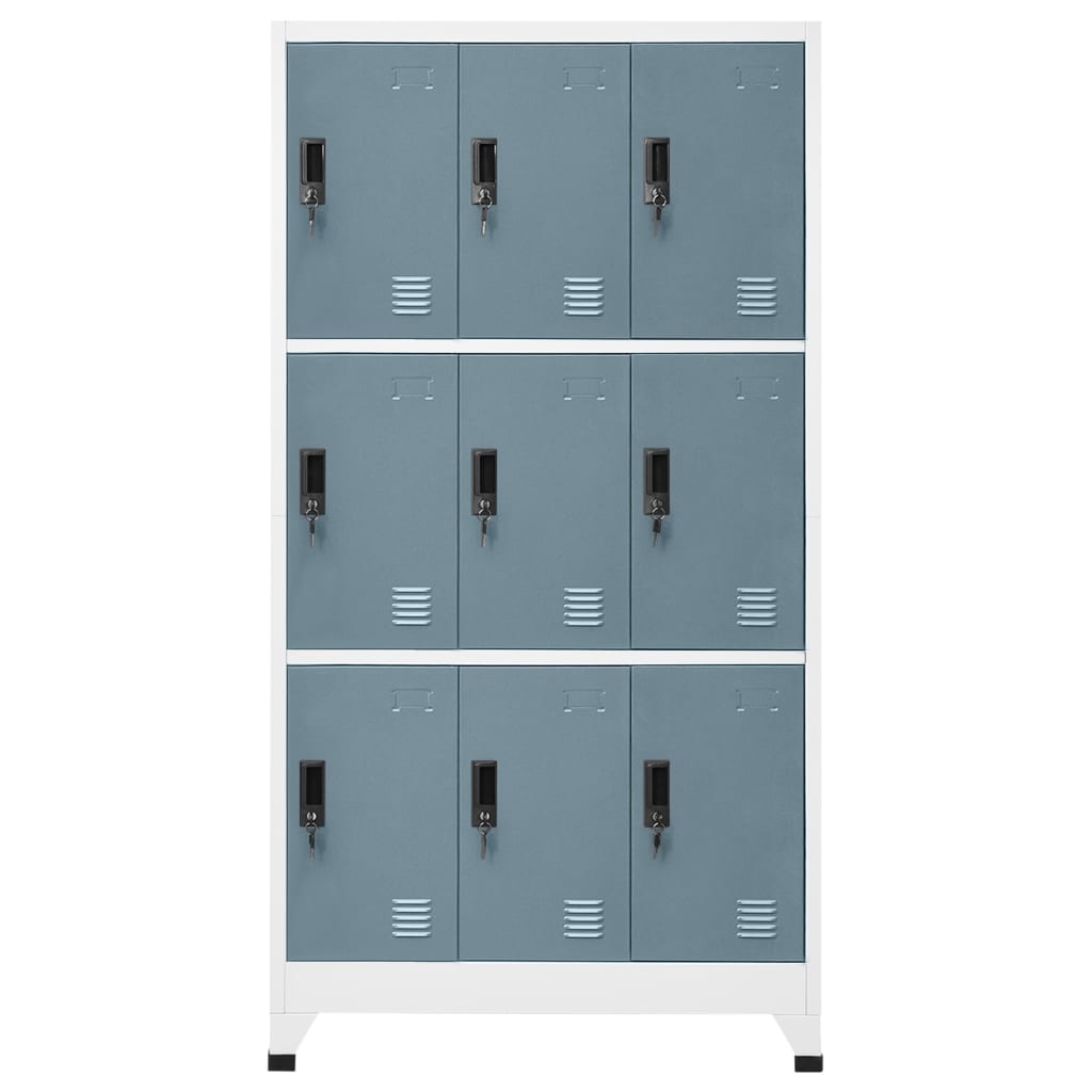 vidaXL Locker Cabinet Light Gray and Dark Gray 35.4"x17.7"x70.9" Steel-0