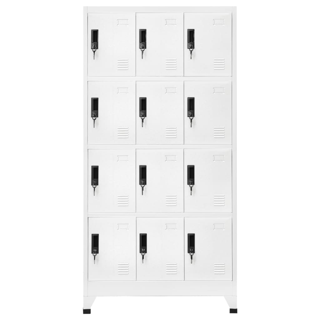 vidaXL Locker Cabinet White 35.4"x17.7"x70.9" Steel-0