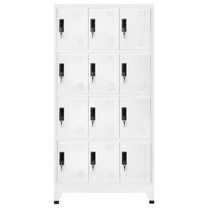 vidaXL Locker Cabinet White 35.4"x17.7"x70.9" Steel-0